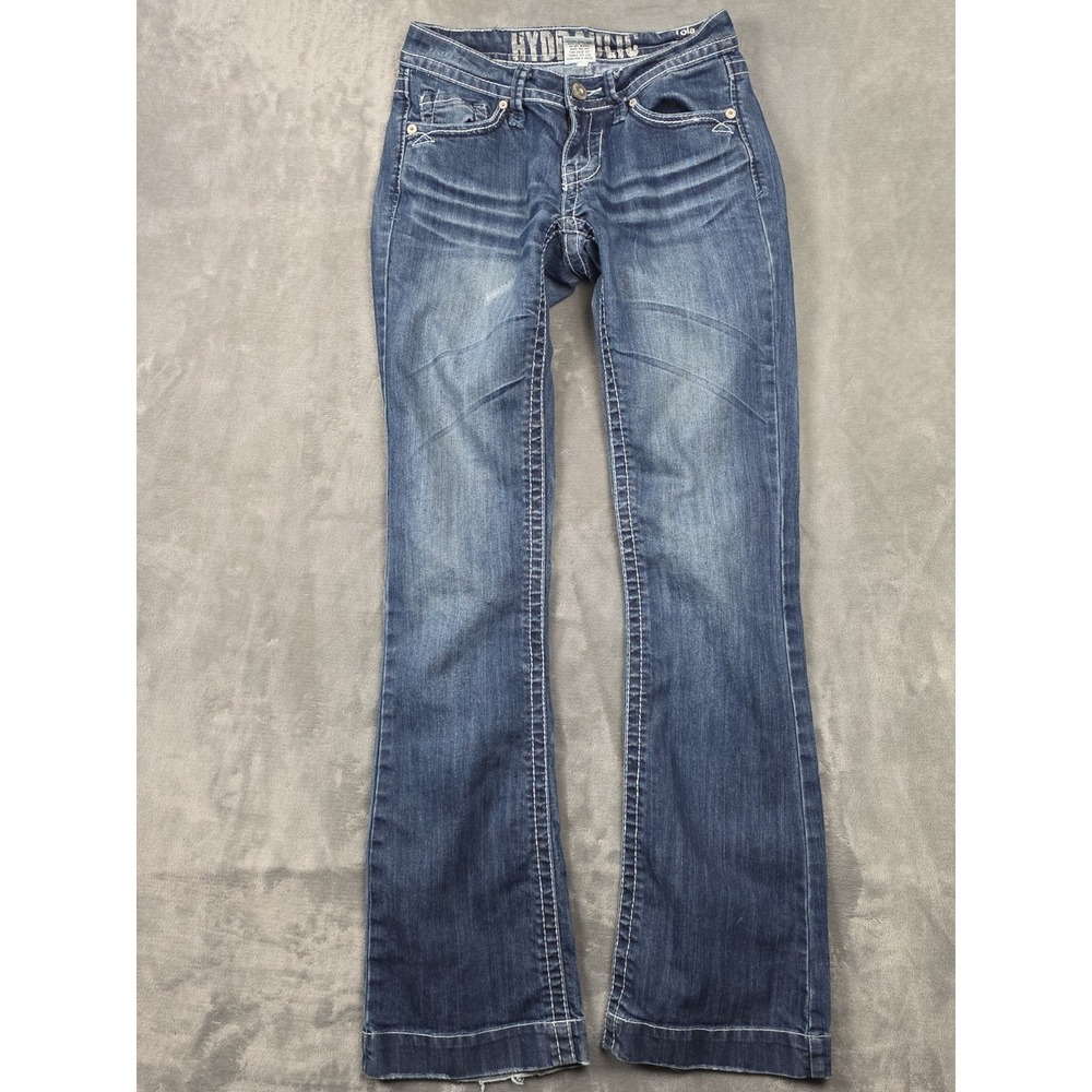 Hydraulic Jeans 5/6 Lola Slim Boot Cut Distressed Bedazzled Pockets
